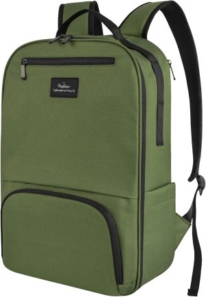 Army Green Backpack for Men, School Backpack for Men Boys, Water Resistant Backpacks with Anti Theft Back Hidden Pockets, College, Work, Business, Laptop Backpack for Teens