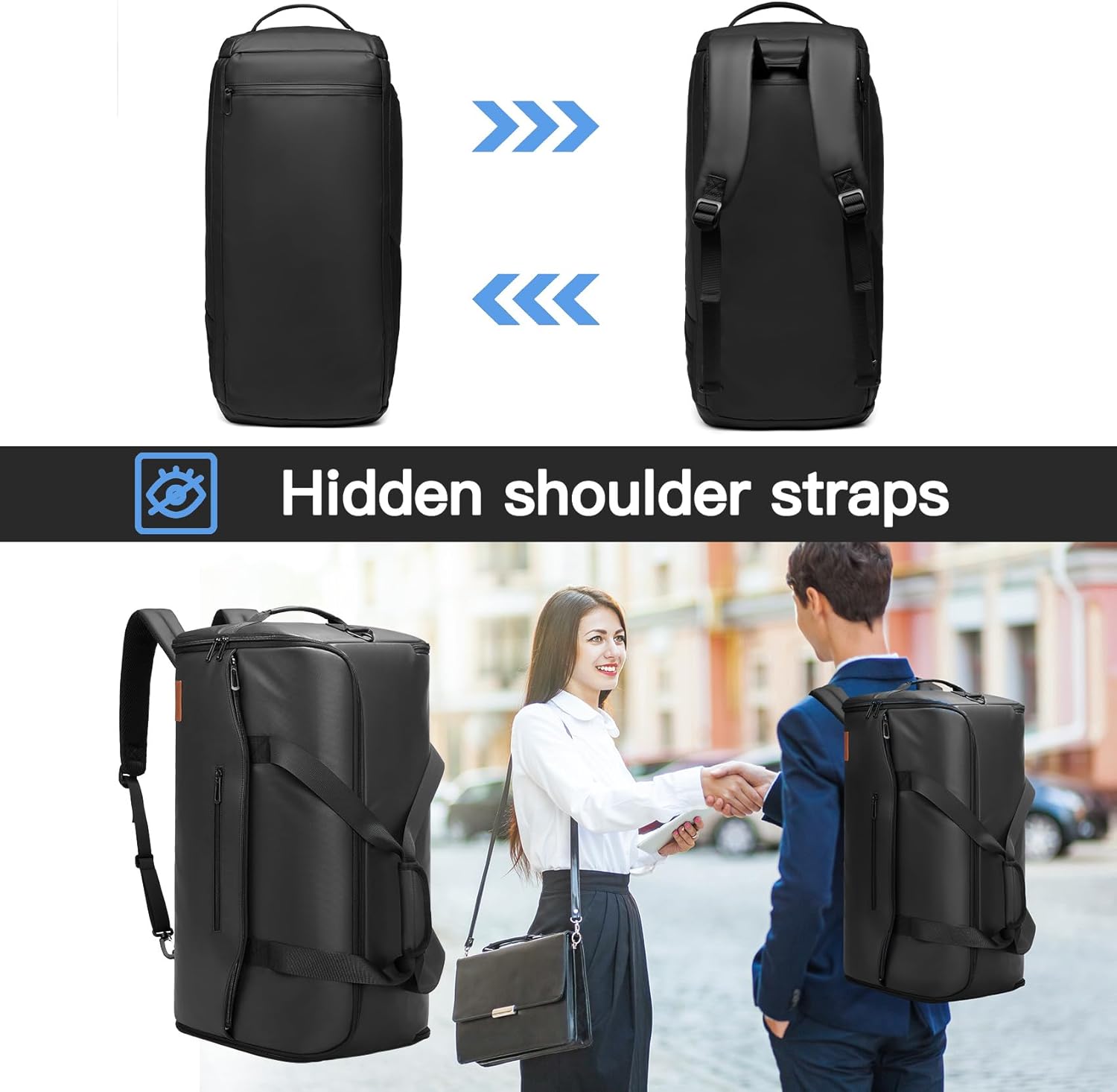 Garment Duffle Bags for Travel,Moulyan Convertible Garment Bag with Shoe Compartment,3 in 1 Waterproof Travel Suit Bag with Shoulder Strap for Men Women - Image 6